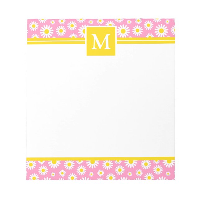 Frühlingsrosa Monogramm Notizblock (Vorderseite)