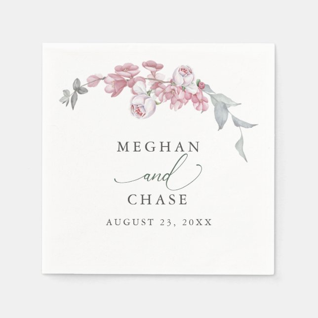 Frühlingsrosa Pfirsichblüten Napkins Serviette (Vorderseite)