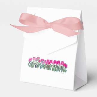 Frühlingsrosa Tulip Zinntasche mit rosa Ribbon q Geschenkschachtel