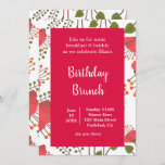 Frühlingsroter Poppies Blumengeburt Brunch Einladung<br><div class="desc">Frühjahrsgeburtstag Brunch Einladung mit roten Mohnblüten Hintergrund und mit Kalligraphie Typografie. Personalisieren Sie alle Details auf der Seite gemäß Ihren Bedürfnissen</div>