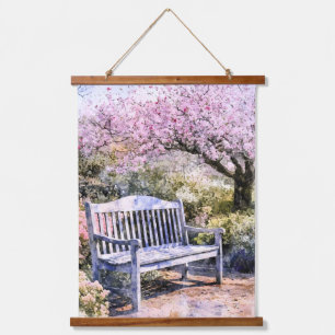 Frühlingssaal Blossom Wandteppich Mit Holzrahmen