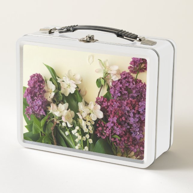 Frühlingssaison Blume rostfreie Metallic-Lunch Box Metall Brotdose (Vorderseite)