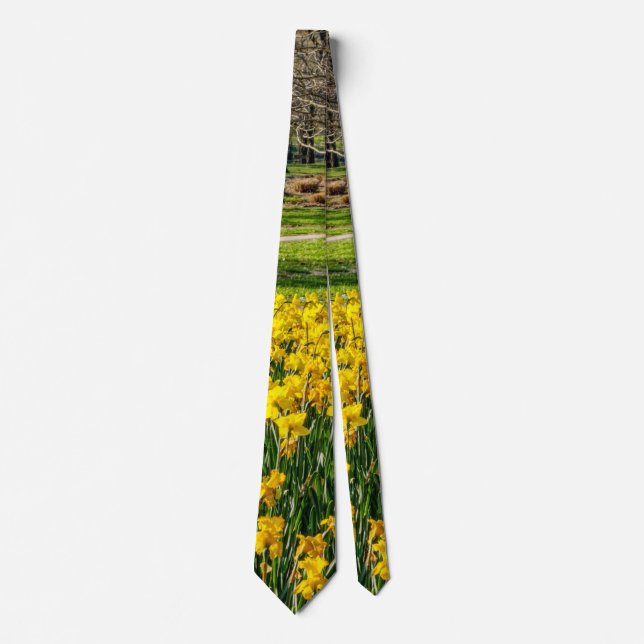 Frühlingssaison Flower Garden Neck Tie Krawatte (Vorderseite)