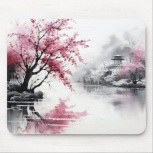 Frühlingssakura Tintenzeichnung Mousepad