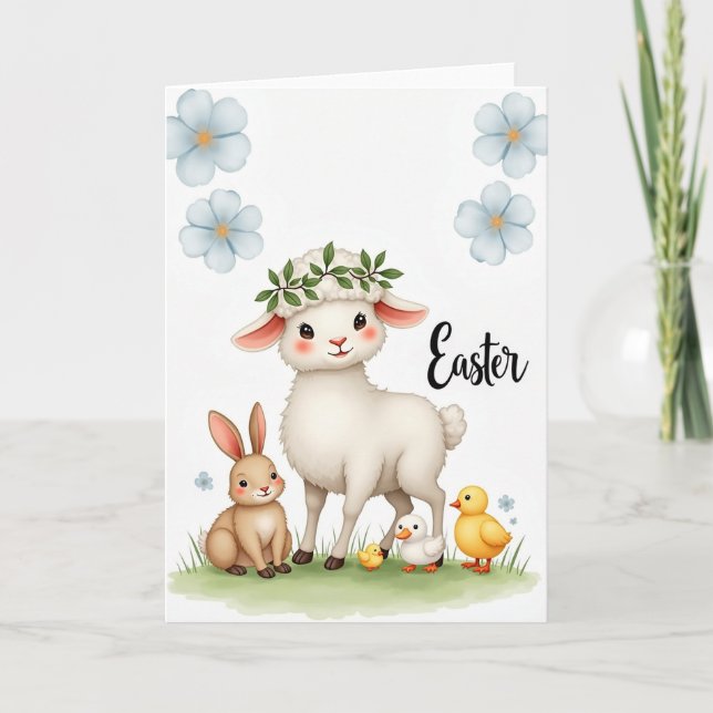 Frühlingsschaf Freunde Festliche Karte (Vorderseite)