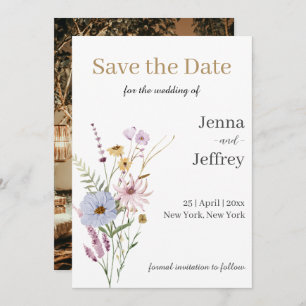 Frühlingssemme Blume Boho Wedding rettet das Datum Einladung