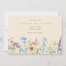 Frühlingssemme Wildblume Boho Wedding rettet das D Save The Date