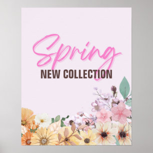 Frühlingsskript für neue Kollektionen, Retail Stor Poster