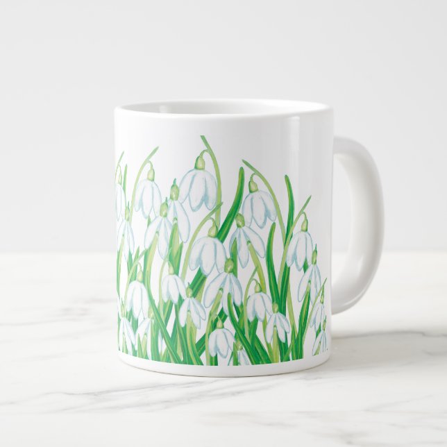 Frühlingssnowdrops Jumbo-Tasse (Vorderseite Rechts)