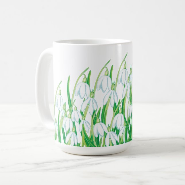 Frühlingssnowdrops Kaffeetasse (Vorderseite Links)