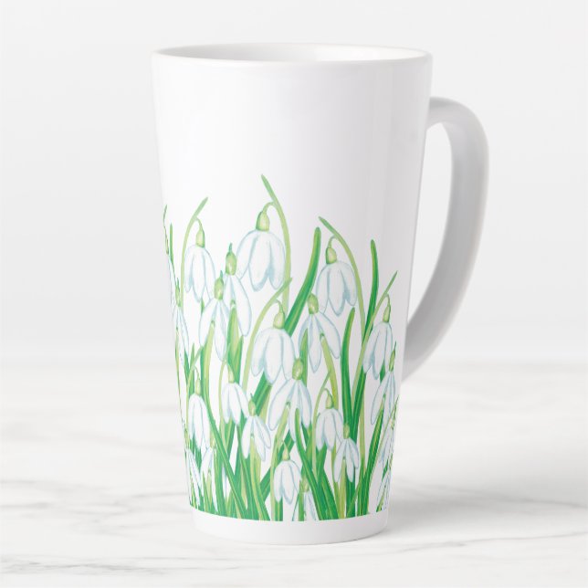 Frühlingssnowdrops Latte Tasse (Rechte Ecke)