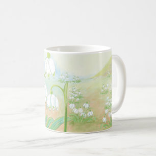 Frühlingssnowflake, Leucojum vernum Illustration Kaffeetasse