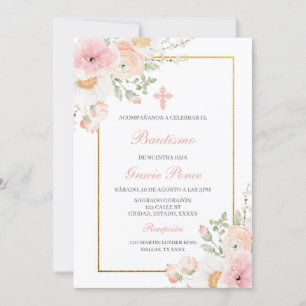 Frühlingssommer Blume Taufe Spanische Einladung