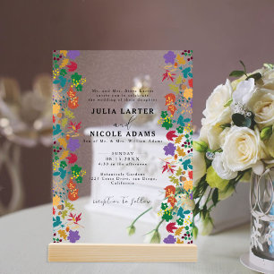 Frühlingssommer Lila Meadow Blume Hochzeit Acryleinladungen
