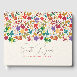 Frühlingssommer Lila Meadow Blume Hochzeit Gästebuch