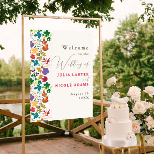 Frühlingssommer Lila Meadow Blume Hochzeit Poster