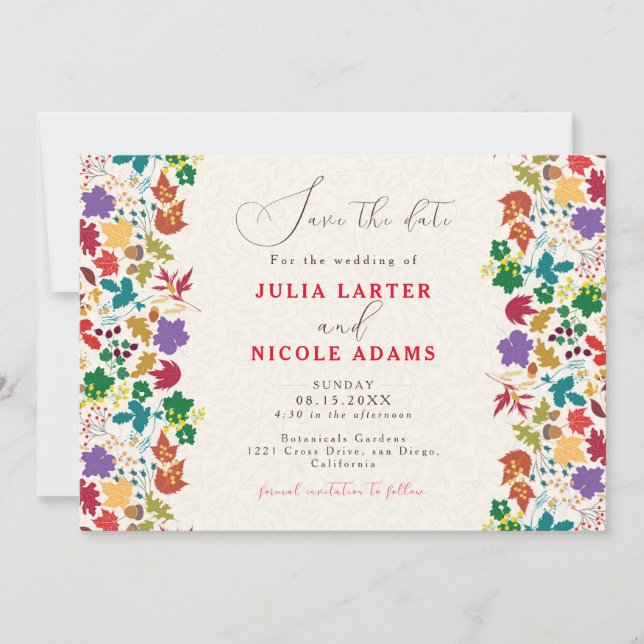 Frühlingssommer Lila Meadow Blume Hochzeit Save The Date (Vorderseite)