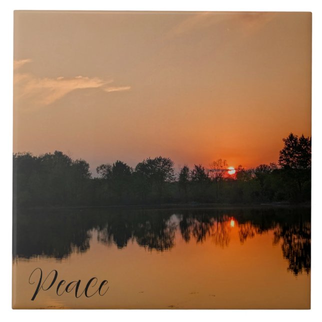 Frühlingssonne am See Fliese (Vorderseite)