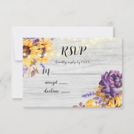 Frühlingssonne und Lila Peony RSVP Cards Karte