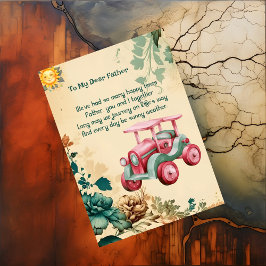 Frühlingssonniges Wetter Väter Tag Floral Retro Ju Feiertagskarte