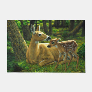 Frühlingssorge Fawn and Mother Deer Fußmatte