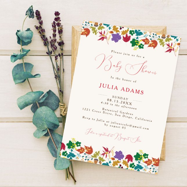 Frühlingssorgen Gelbe Lila Blume Kinderdusche Einladung (Von Creator hochgeladen)