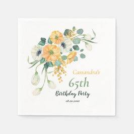 Frühlingssorgen & Weißer Anemon Botanischer Geburt Serviette