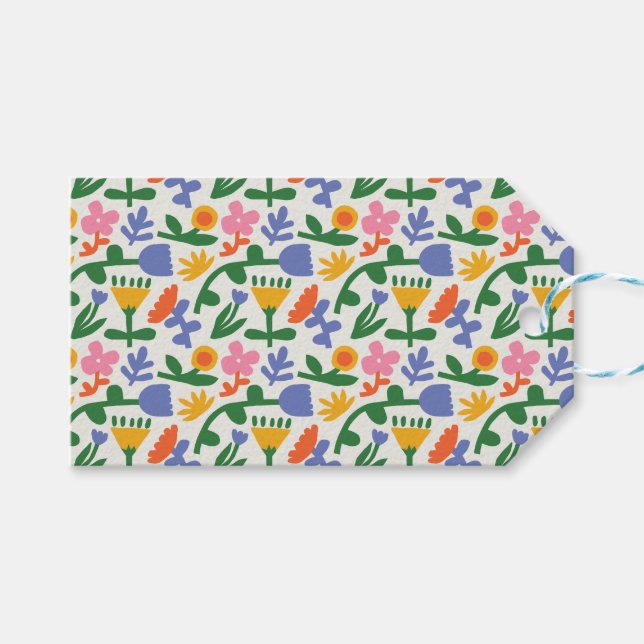 Frühlingsspass floral geschenkanhänger (Vorderseite (Horizontal))