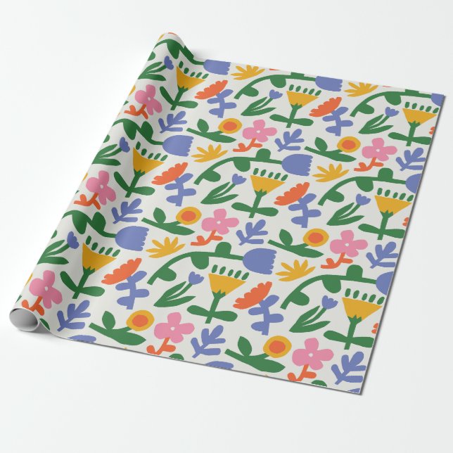 Frühlingsspass floral geschenkpapier (Ungerollt)
