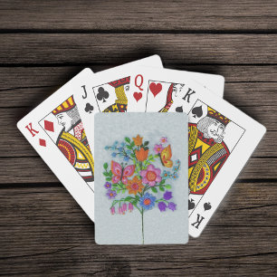 Frühlingsstrauß Blumen Schmetterlinge Spielkarten