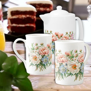Frühlingsstrauß Blumenstrauß Prozellantasse