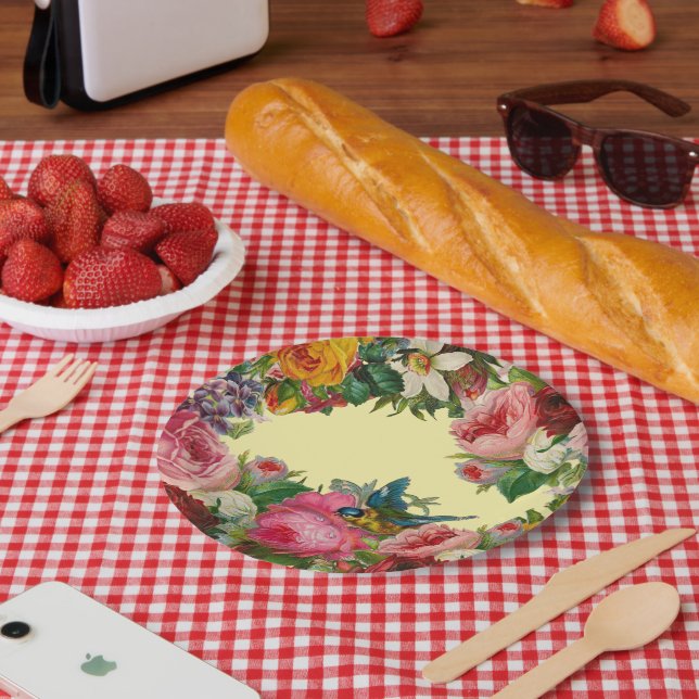 Frühlingsstrauß-Papierteller Pappteller (Picknick)