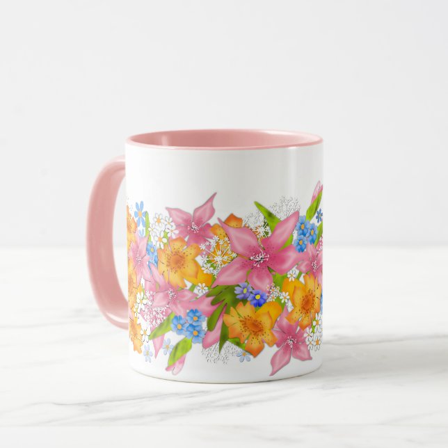 Frühlingsstrauß Tasse (Vorderseite Links)