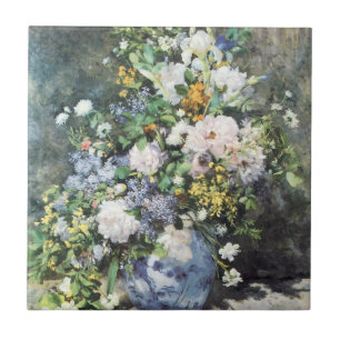 Frühlingsstrauß von Pierre Renoir, Vintage Blumen Fliese