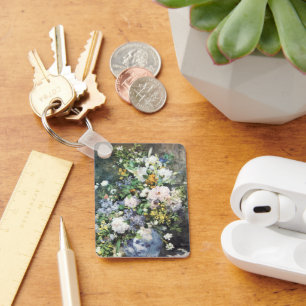 Frühlingsstrauß von Pierre Renoir, Vintage Blumen Schlüsselanhänger