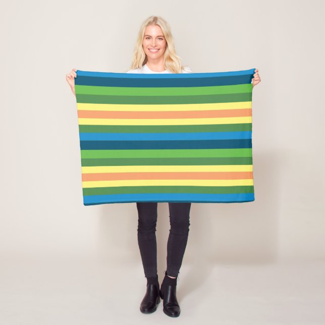 Frühlingsstreifen farbenfrohe Fleece Blankon (Beispiel)
