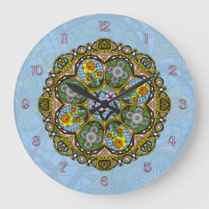 Frühlingsszenhr Große Wanduhr