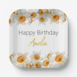 Frühlingstag daffodil Geburtstag Pappteller