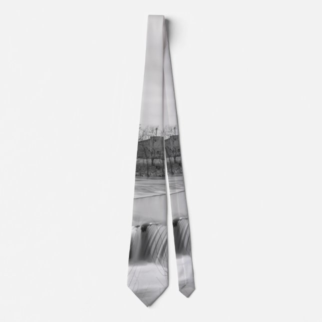 Frühlingstag in Ozark Mill Grayscale Neck Tie Krawatte (Vorderseite)