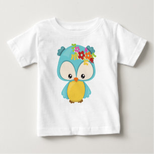 Frühlingstiere, Niedliche Eule, kleine Eule, Blume Baby T-shirt