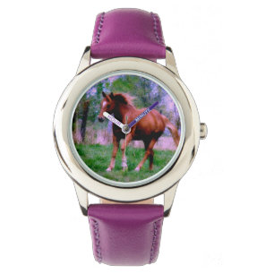 Frühlingstraum, Sorrel Horse Trotting Armbanduhr