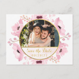 Frühlingstriche Wasserfarben Save the Date Ankündigungspostkarte