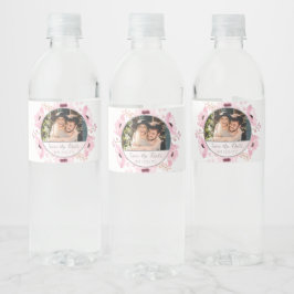 Frühlingstriche Wasserfarben Save the Date Wasserflaschenetikett