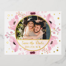 Frühlingstriche Wasserfarbene Flora Save the Date 