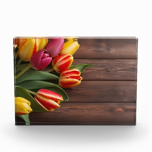 Frühlingstulis für den Valentinstag Fotoblock (Vorderseite)