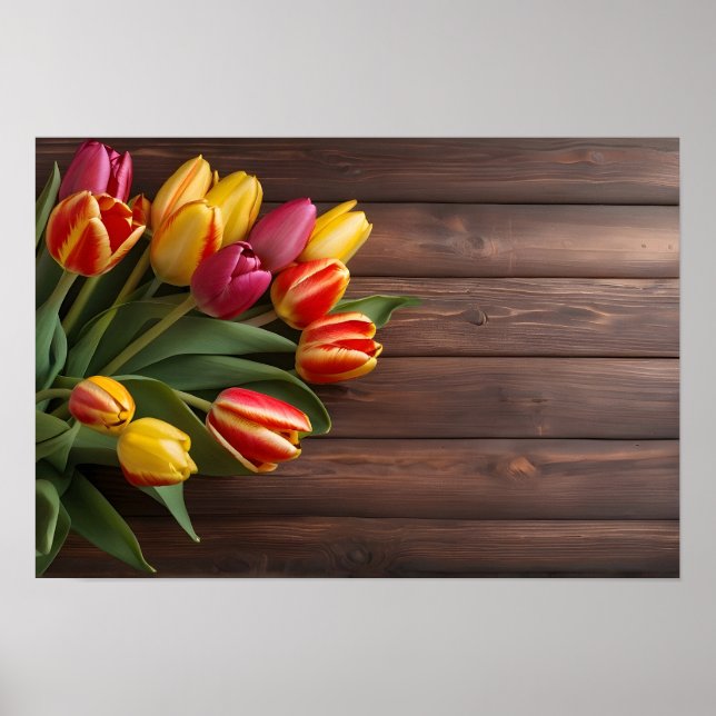 Frühlingstulis für den Valentinstag Poster (Vorne)