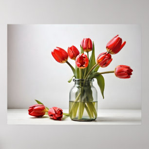 Frühlingstulis für den Valentinstag Poster