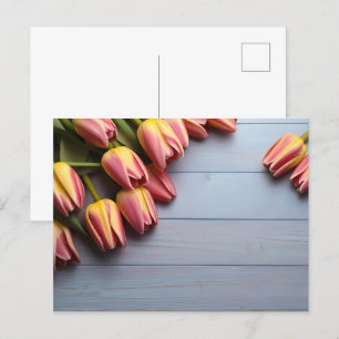 Frühlingstulis für den Valentinstag Postkarte