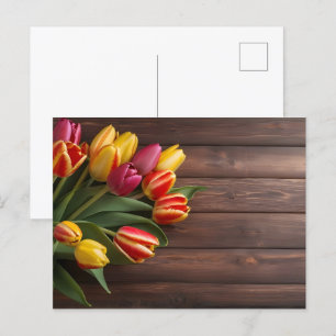 Frühlingstulis für den Valentinstag Postkarte