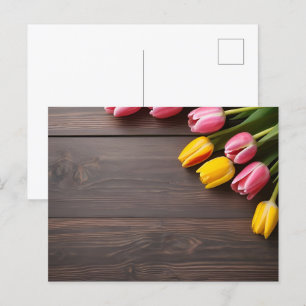 Frühlingstulis für den Valentinstag Postkarte